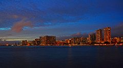 Waikiki Skyline At Sunset