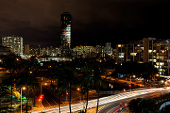 Fireworks Reflected on Building