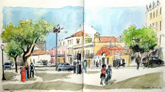 croquis aquarellé: Faro - Portugal