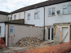 Knocked down and cleared