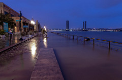 01/02/2014 08h15 - Bordeaux inondation Grande marée Quai des Marques Garonne overflow Pont Chaban Delmas - Picture Image Photo Photography