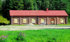 Abandoned brick house.