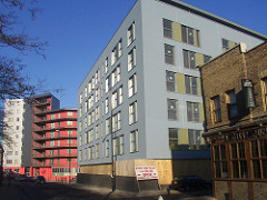 The Lighthouse PH and new block,Wick Lane, Bow. E3