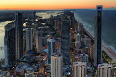 Gold Coast Looking North at Sunset