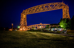 Night view of Aerial Lift Bridge