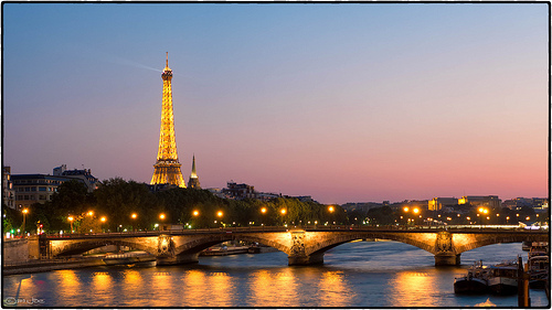 Eiffel Tower sunset, Paris